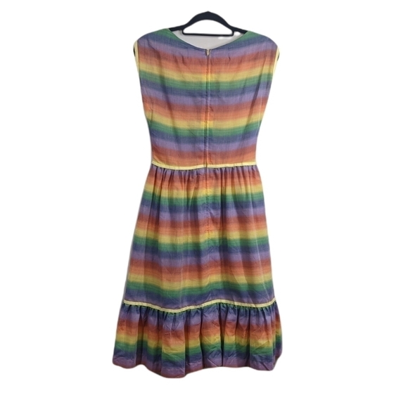 Vintage Pat Pnemo Rainbow Ribbon Ruffle Dress - Picture 6 of 6
